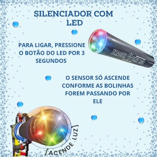 Arma De Gel Com Luz Led + Brinde 6 Mil Bolinhas Gel