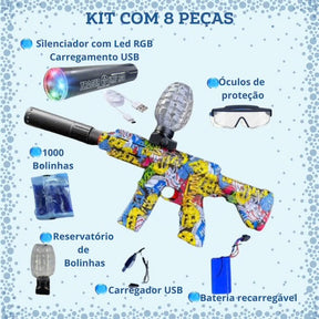 Arma De Gel Com Luz Led + Brinde 6 Mil Bolinhas Gel