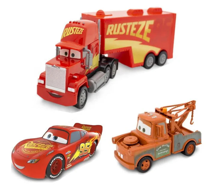 Conjunto De Carrinhos Disney Carros Trio Aventura - Mcqueen Mack Mate - Toyng